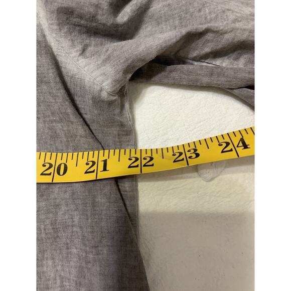 Sweet Magnolia Large Tunic Peasant Top Grey Embroidered Roll Tab Sleeve Boho - Picture 4 of 10